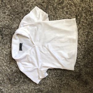 URBAM OUTFITTERS white cropped collar tee